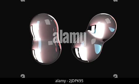 Metaballs Glas. Computer erzeugt 3D Rendering Stockfoto