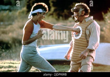 MACCHIO, MORITA, Karate Kid, 1984 Stockfoto