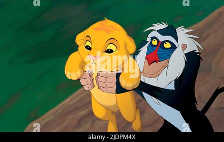 SIMBA, RAFIKI, KÖNIG DER LÖWEN, 1994 Stockfoto