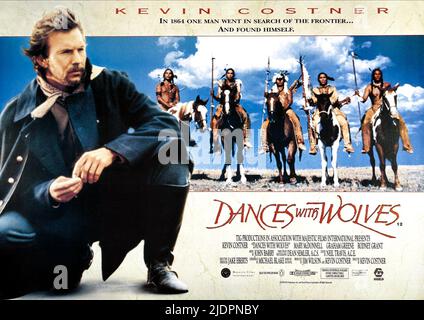 KEVIN COSTNER POSTER, der mit dem Wolf tanzt, 1990 Stockfoto