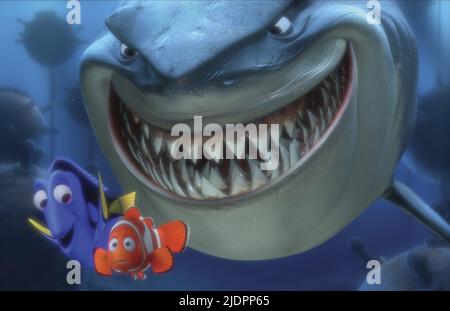 DORY,MARLIN,BRUCE, FINDING NEMO, 2003, Stockfoto