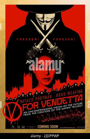 WEBEREI, POSTER, V FÜR VENDETTA, 2005, Stockfoto