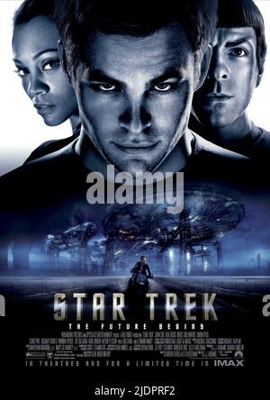 SALDANA, KIEFER, POSTER, STAR TREK, 2009, Stockfoto