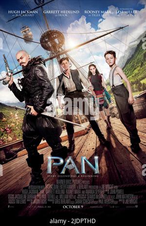 JACKMAN, HEDLUND, MARA, POSTER, PAN, 2015, Stockfoto