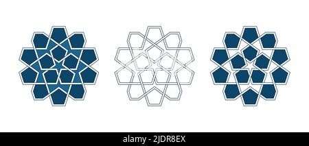 Persische geometrische Mosaikrahmen für Dankeskarte Stock Vektor