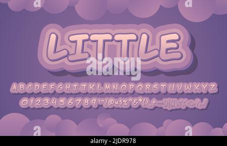 3D Little Text Effect, editierbarer Textstil Stock Vektor