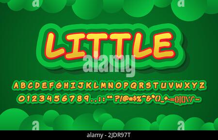 3D Little Text Effect, editierbarer Textstil Stock Vektor