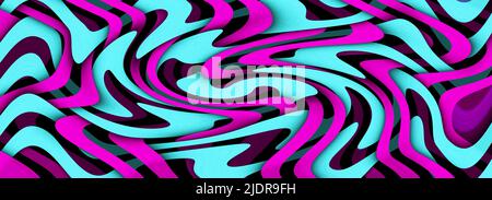 Heller mehrfarbiger gekrümmter Linienhintergrund. Stockfoto