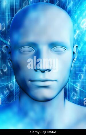 KI - Künstliche Intelligenz als android-Konzept Stockfoto