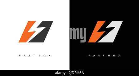 Einfaches und einzigartiges Quick-Box-Logo-Design Stock Vektor