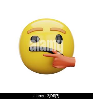 3D Emoji-Denkgesicht Stockfoto