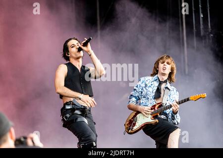 Landgraaf, Niederlande 18. juni 2022 Maneskin live beim Pinkpop Festival 2022 © Roberto Finizio/ Alamy Stockfoto