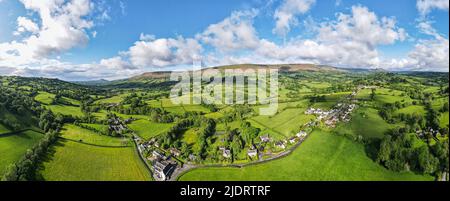 Luftpanorama von schönen Ackerland in Herefordshire an der Grenze zu England Wales - Großbritannien Stockfoto