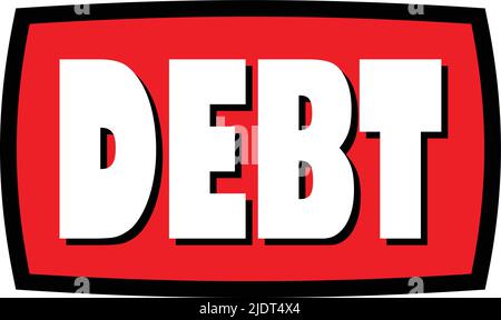 Debt Word Typografie oder Symbolvektordarstellung. Stock Vektor