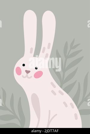 Bunny Frühling Zweige Poster Stock Vektor