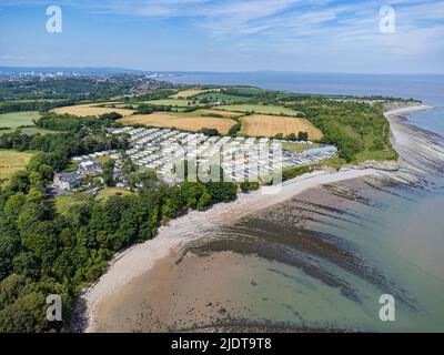 Luftaufnahmen von der St Mary's Well Bay Stockfoto