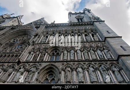 Die berühmte, App. 1000 Jahre alt, Kathedrale Nidarosdomen in Trondheim, Norwegen. Foto von 2008. Stockfoto