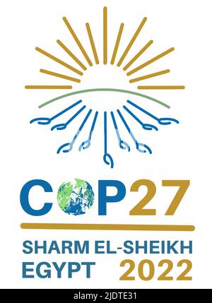 COP 27 - Sharm El-Sheikh, Ägypten, 7-18. November 2022 - Vektor-Illustration des Internationalen Klimagipfels Stock Vektor