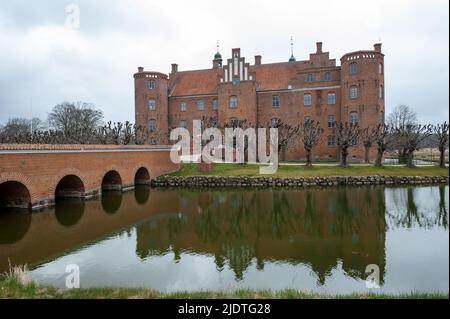 Gammel Estrup Manor, Gemeinde Randers, Region Zentraldänemark auf der Halbinsel Jütland, Dänemark Stockfoto