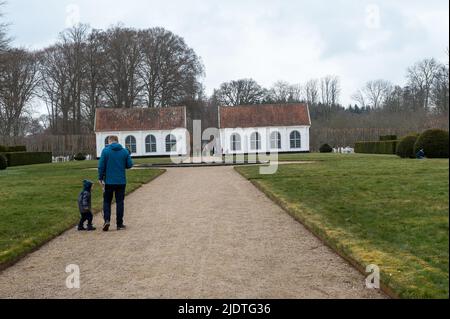 Gammel Estrup Manor, Gemeinde Randers, Region Zentraldänemark auf der Halbinsel Jütland, Dänemark Stockfoto