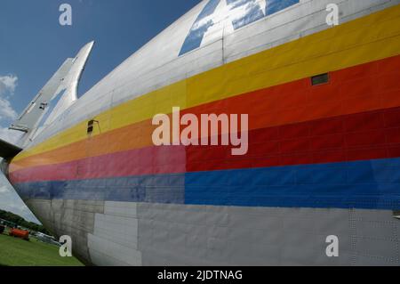 Aero Spacelines Super Guppy Turbine, F-BTGV, in Bruntingthorpe, Leicestershire, Stockfoto