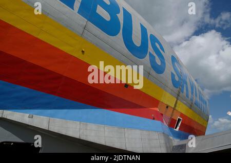 Aero Spacelines Super Guppy Turbine, F-BTGV, in Bruntingthorpe, Leicestershire, Stockfoto