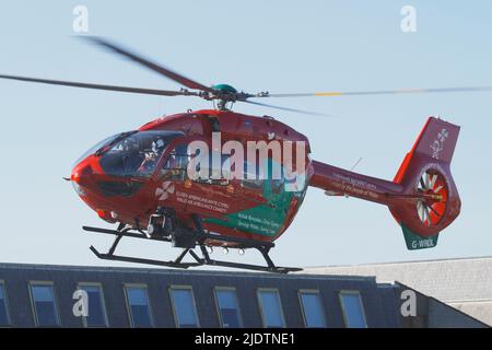 Wales Air Ambulance Airbus Helicopters H145, G-WROL, Stockfoto
