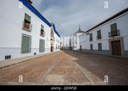 ALMAGRO, SPANIEN – 11. OKTOBER 2021: Palast der Marquis von Torremejia. Es wurde im 16. Jahrhundert erbaut Stockfoto