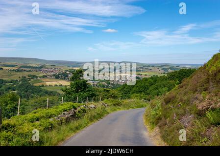 Wunderschöne Landschaft in Yorkshire rund um Hepworth und Holmfirth an einem sonnigen Sommertag. Bereich für die Dreharbeiten zur fernsehserie „Last of the Summer Wine“ Stockfoto