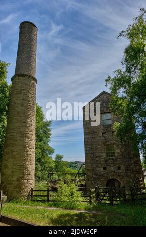 Meadow Shaft Lead Mine Pumping Engine House, Minera Lead Mines Country Park, Minera, Wrexham, Wales Stockfoto