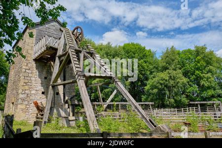 Meadow Shaft Lead Mine Pumping Engine House, Minera Lead Mines Country Park, Minera, Wrexham, Wales Stockfoto