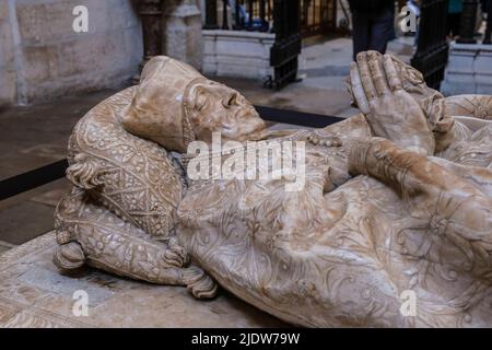 Spanien, Burgos. Kathedrale von Santa Maria. Bildnis von Gonzalo Diaz de Lerma, 1524, in der Capilla de la Presentacion.. Stockfoto