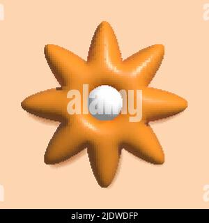 3D Blumensymbol. Vektordarstellung auf weißem Hintergrund isoliert Stock Vektor