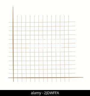 Rasterpapier. Mathematisches Diagramm. Kartesisches Koordinatensystem mit x-Achse, y-Achse. Quadratischer Hintergrund mit farbigen Linien. Geometrisches Muster für die Schule Stock Vektor