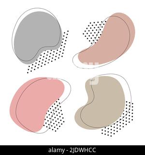 Abstrakter Punkt in Pastellfarben. Hintergrund für Tags, Karten, Banner. Satz von 4 farbigen Punkten - Platz für Text Stock Vektor