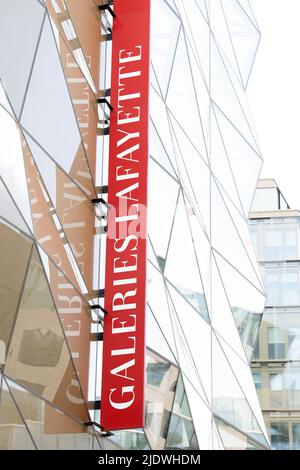 Ein Ladenschild der GALERIE LAFAYETTE, am 23. Juni 2022 in Luxemburg-Stadt, Luxemburg. Foto von David Niviere/ABACAPRESS.COM Stockfoto