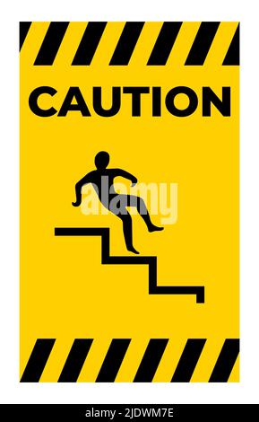 Achtung: Schrittsymbol auf weißem Hintergrund isolieren, Vektorgrafik EPS.10 Stock Vektor