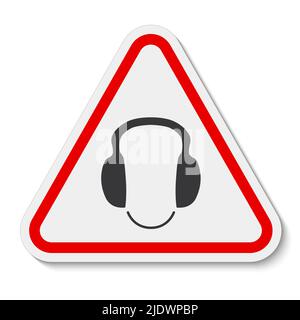 Symbol tragen Gehörschutz Schild Isolate auf weißem Hintergrund, Vektor-Illustration EPS.10 Stock Vektor