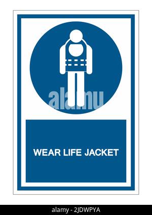 Symbol Tragen Life Jacket Isolate Auf Weißem Hintergrund, Vektor-Illustration Stock Vektor