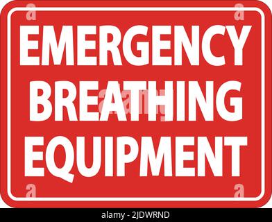 Schild für Notfallbeatmungsgeräte auf weißem Hintergrund Stock Vektor