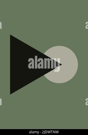 Wandkunst abstrakte Kunst Hintergrund Rahmen. Abstraktes Design mit Kritzeleien und verschiedenen Formen. Minimalistische geometrische Formen, handbemalt, Vektorgrafik Stock Vektor