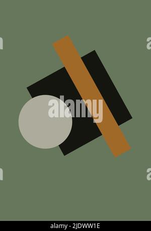 Boho-Abstraktion. Minimalismus. Zeitgenössische Kunst. Zeitgenössische Kunst. Verschiedene Formen. Für Vorlagen, Präsentationen. Stock Vektor