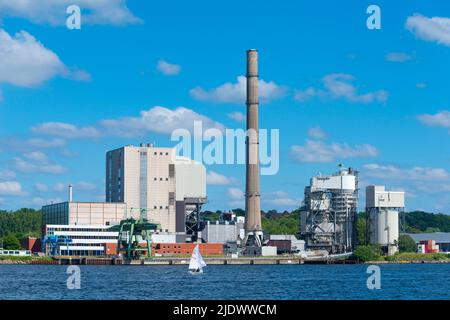 Abschaltung des Kohlekraftwerks an der Kieler Förde, Kiel Schleswig-Holstein, Norddeutschland Stockfoto