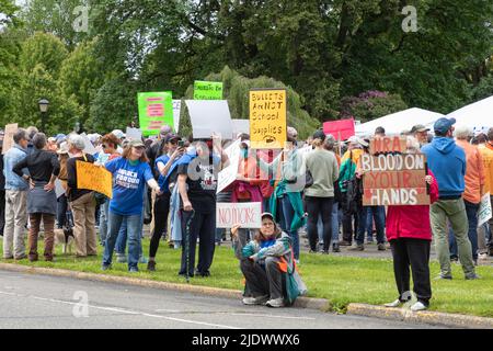 Olimpia, Washington, USA, 11. Juni 2022, Marsch für unser Leben zur Waffenkontrolle, in der Hauptstadt des Bundesstaates Washington Stockfoto