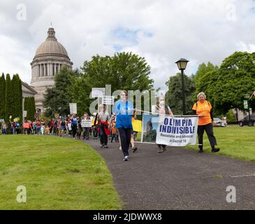 Olimpia, Washington, USA, 11. Juni 2022, Marsch für unser Leben zur Waffenkontrolle, in der Hauptstadt des Bundesstaates Washington Stockfoto