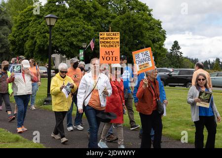 Olimpia, Washington, USA, 11. Juni 2022, Marsch für unser Leben zur Waffenkontrolle, in der Hauptstadt des Bundesstaates Washington Stockfoto