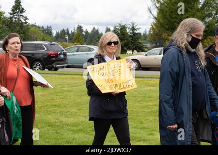 Olimpia, Washington, USA, 11. Juni 2022, Marsch für unser Leben zur Waffenkontrolle, in der Hauptstadt des Bundesstaates Washington Stockfoto