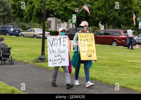 Olimpia, Washington, USA, 11. Juni 2022, Marsch für unser Leben zur Waffenkontrolle, in der Hauptstadt des Bundesstaates Washington Stockfoto