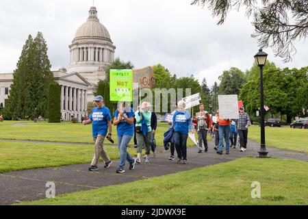 Olimpia, Washington, USA, 11. Juni 2022, Marsch für unser Leben zur Waffenkontrolle, in der Hauptstadt des Bundesstaates Washington Stockfoto