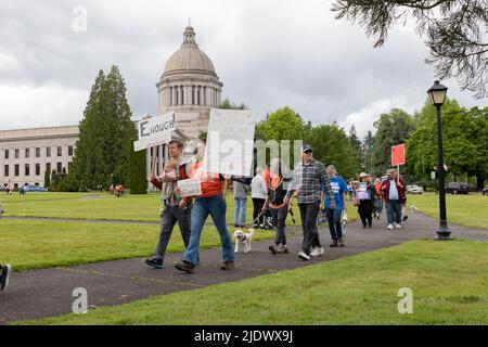 Olimpia, Washington, USA, 11. Juni 2022, Marsch für unser Leben zur Waffenkontrolle, in der Hauptstadt des Bundesstaates Washington Stockfoto